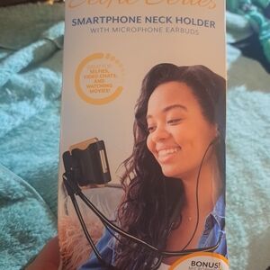 Coolway Smartphone Neck Holder with Earbuds - Black